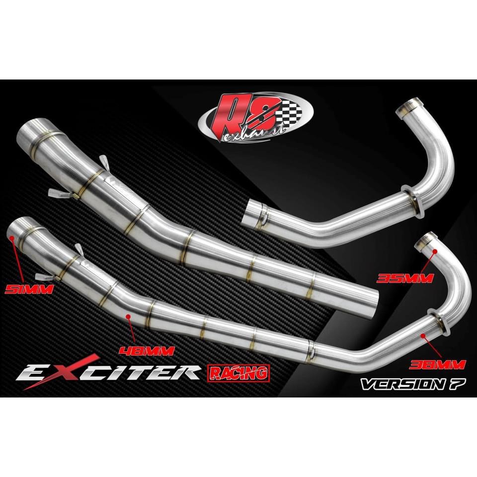 Cổ pô tăng 2 khúc EX150 R8 Racing INOX 304 xịn  Exciter150 MẪU  ĐÁ CAO NLK / AHM / STB /_Dochoixemaynhapkhau