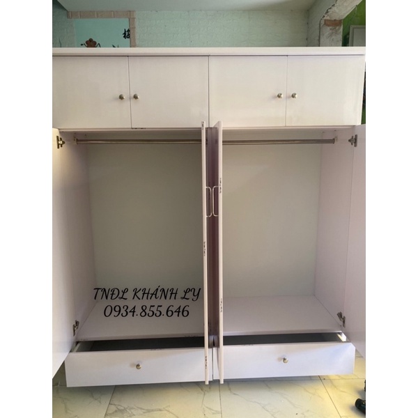 Tủ áo lớn nhựa đài loan ngang 163 cao 185 màu trắng