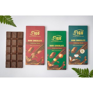 [COMBO 3 HỘP+ QUÀ TẶNG] Kẹo Socola đen 80% cacao Hạt Macca + Socola đen Hạt hạnh nhân + Socola đen Dừa 50g Figo (KETO )