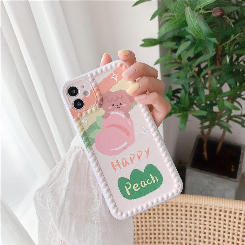 Ốp lưng iphone viền chấm bi tranh sơn dầu Chóthỏ 7plus/ 8plus / x / xs / xs max /11 /11 promax Dino Case