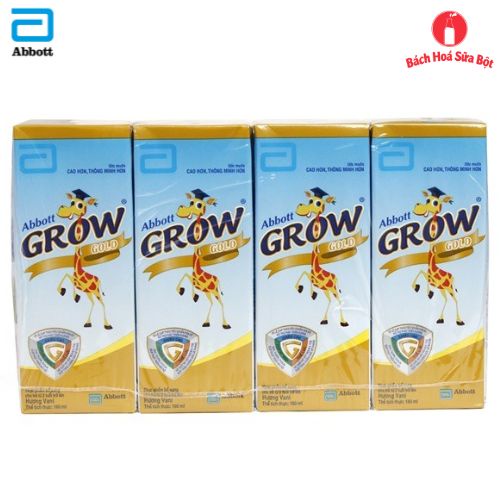 [Chính hãng] Lốc 4 Hộp Sữa Nước Abbott Grow Gold Hương Vani 110ml/180ml