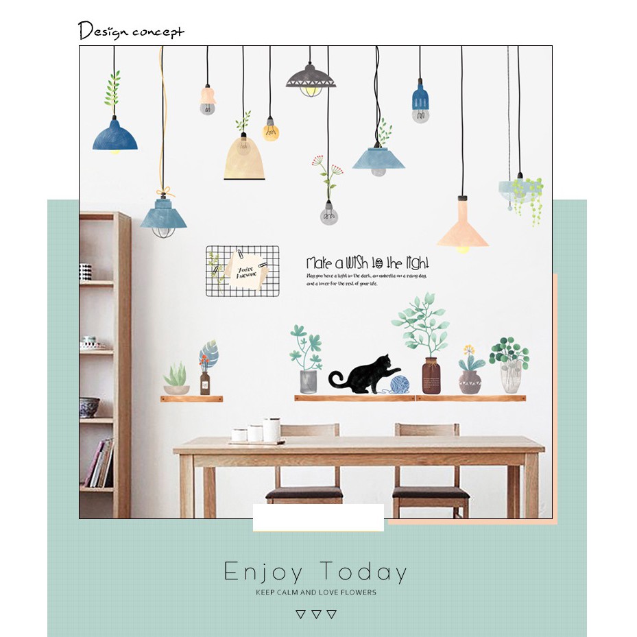 Decal dán tường Đèn con mèo A10 - Decal dán tường Hàn Quốc | BigBuy360 - bigbuy360.vn