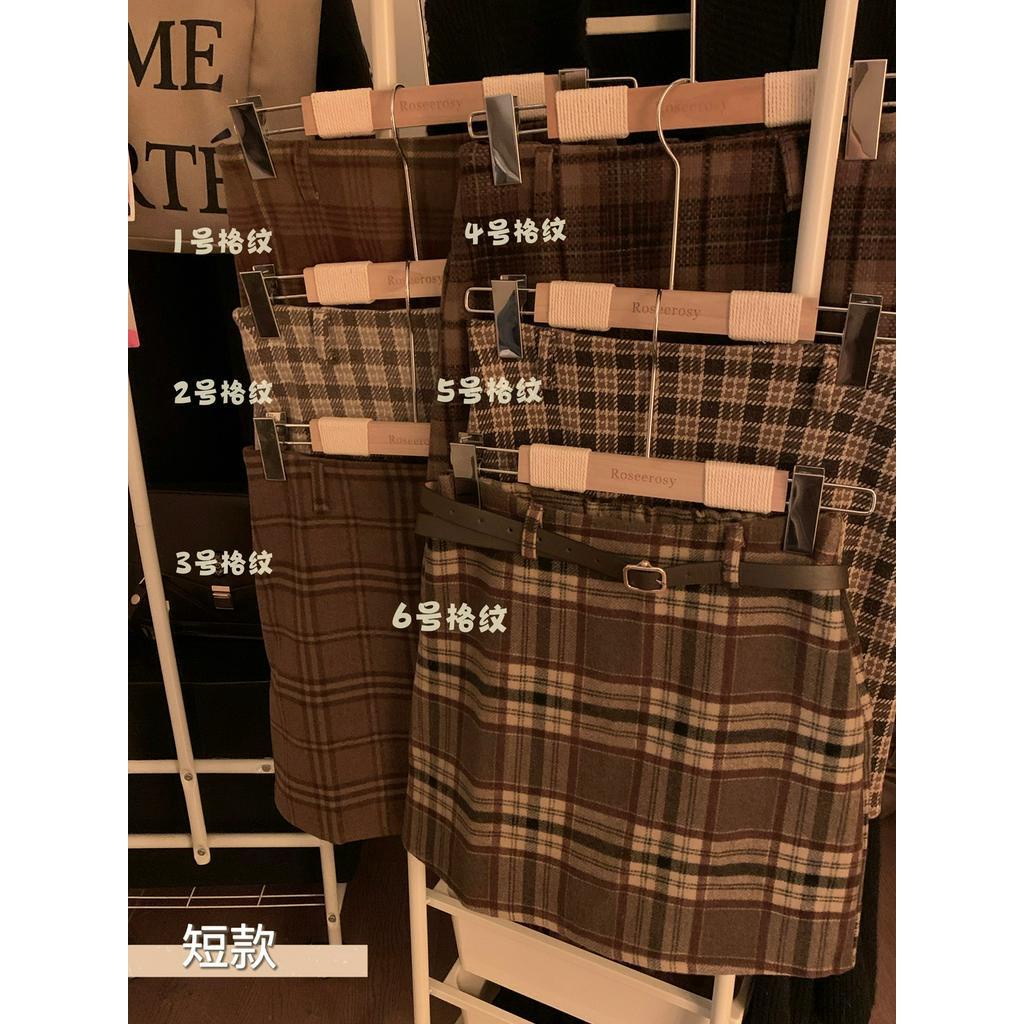 Chân Váy Dáng Chữ a Họa Tiết Sọc Caro Phong Cách retro Thời Trang Mùa Thu Hàng Mới 68079