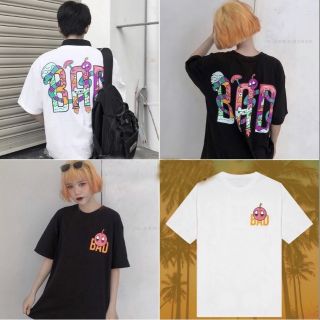 ÁO THUN ÁO PHÔNG TAY LỠ UNISEX NAM NỮ BAD đen size L