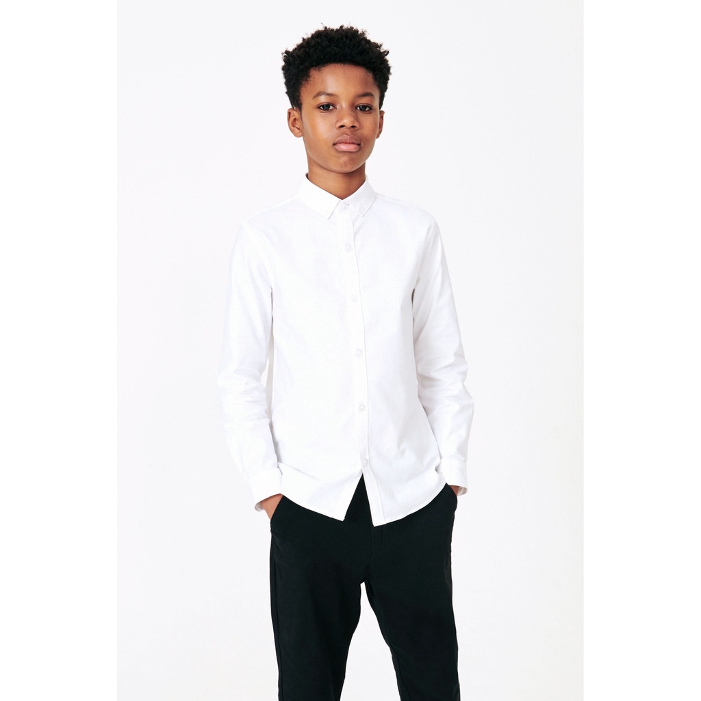 Áo sơ mi tay dài màu trắng dành cho bé trai 20 - 30 kg