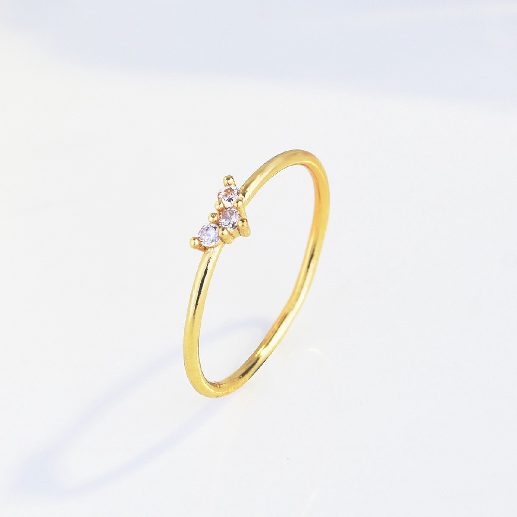 Nhẫn Mạ Vàng 14k Đính Đá Hình Trái Tim