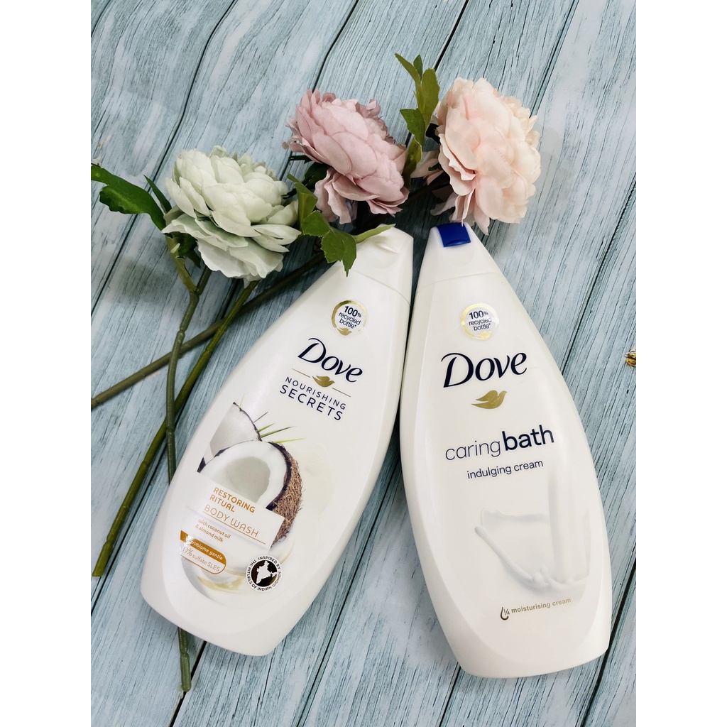 Sữa Tắm Dove Đức_Hương Dừa+sữa hạnh nhân và hương Caring Bath 500ML(Đức)_ GIữ Cơ Thể Luôn Thơm Mát