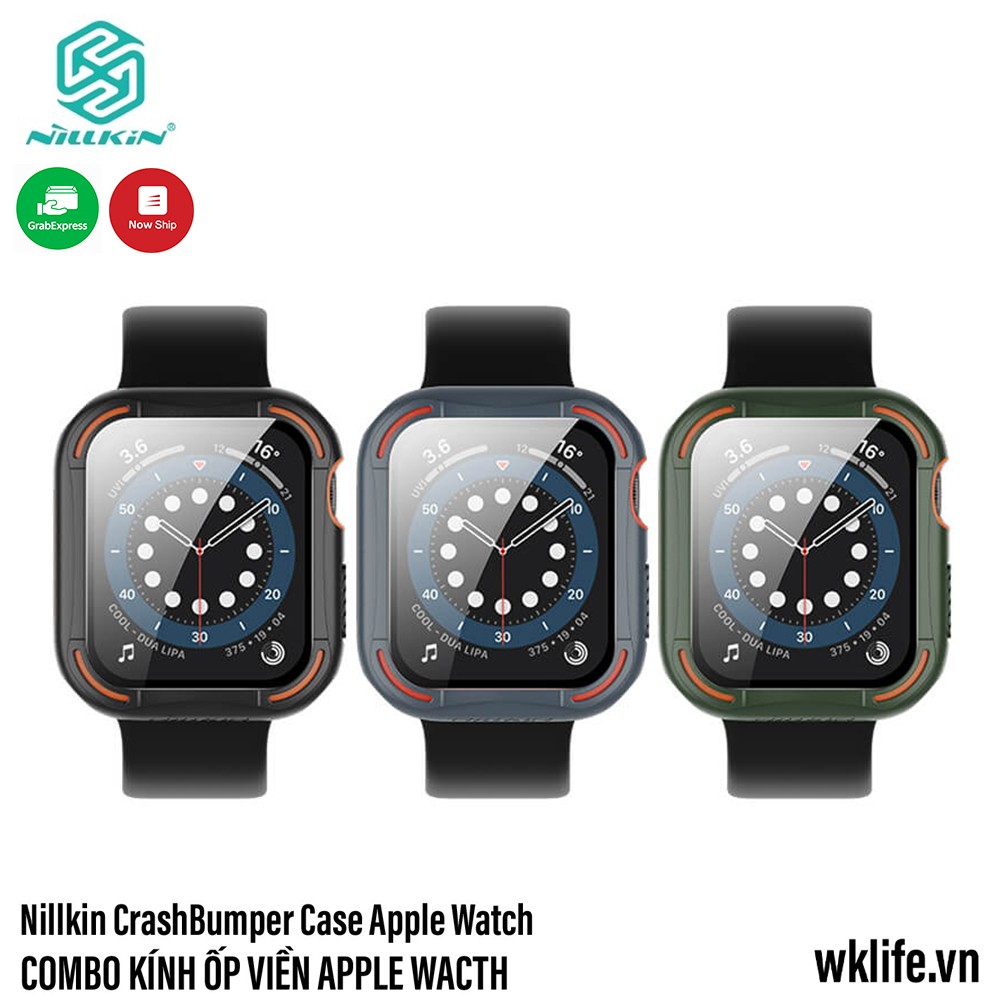 Ốp Viền Chống Sốc Apple Watch Nillkin CrashBumper Kèm Kính Cường Lực