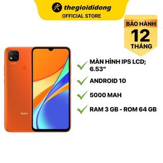 Điện thoại Xiaomi Redmi 9C (3GB/64GB) màn hình 6.53" IPS LCD pin 5000 mAh - Chính hãng BH 18 tháng