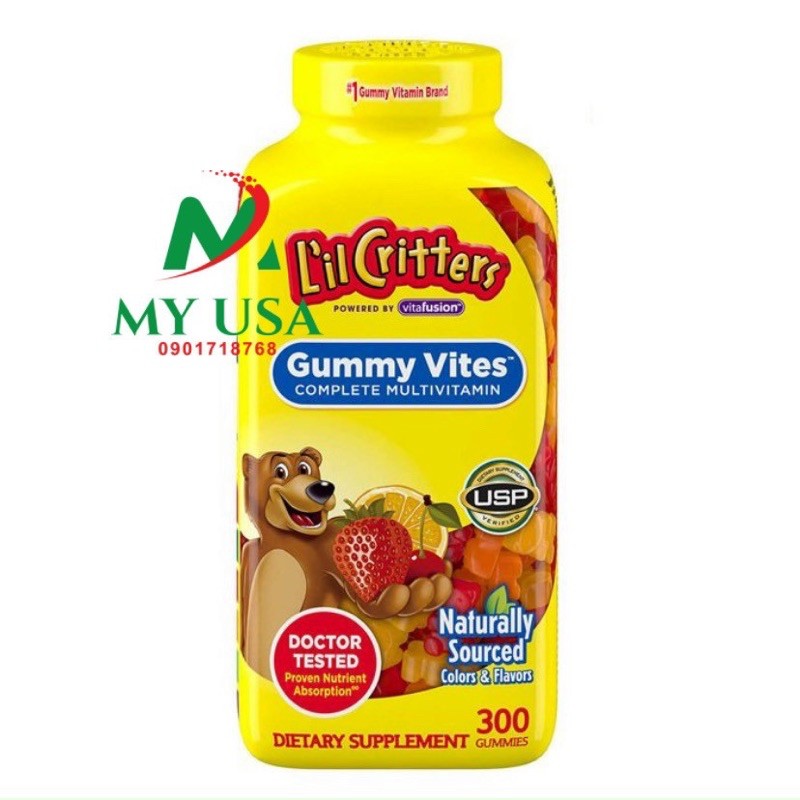 [Hàng Mỹ] Kẹo dẻo Vitamin Lilcritters 300 viên