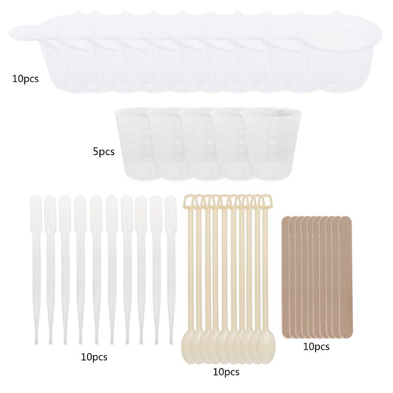 Bộ dụng cụ làm trang sức nhựa epoxy có muỗng và ống nhỏ giọt tự làm thủ công