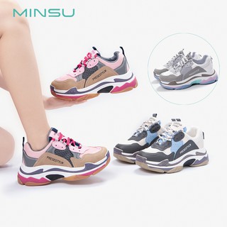 Giày Thể Thao Nữ Độn Đế Chunky MINSU M4006, Giày Sneaker Bata Nữ Độn Đế Tăng Chiều Cao Hàn Quốc 6cm Đi Chơi, Đi Học Đẹp