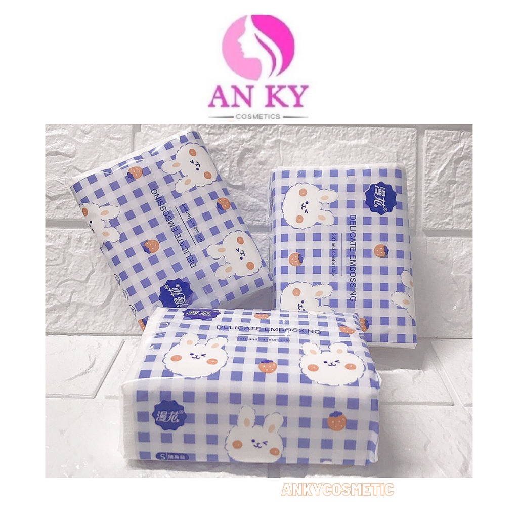 Thùng 40 Gói Giấy Ăn Thỏ Vỏ Xanh 4 Lớp (176 Tờ)