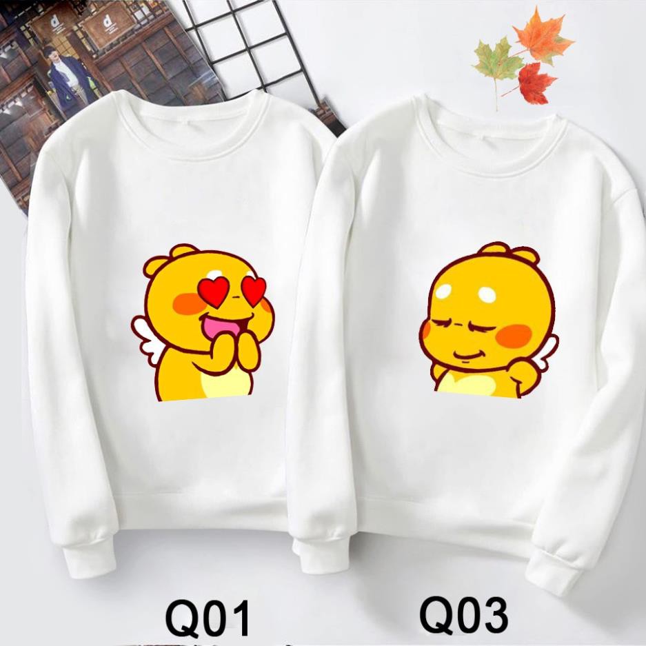 (SALE 50%) Áo nỉ đôi sweater nam nữ, áo cặp cute - ÁO QOOBEE THU ĐÔNG LOẠI 1