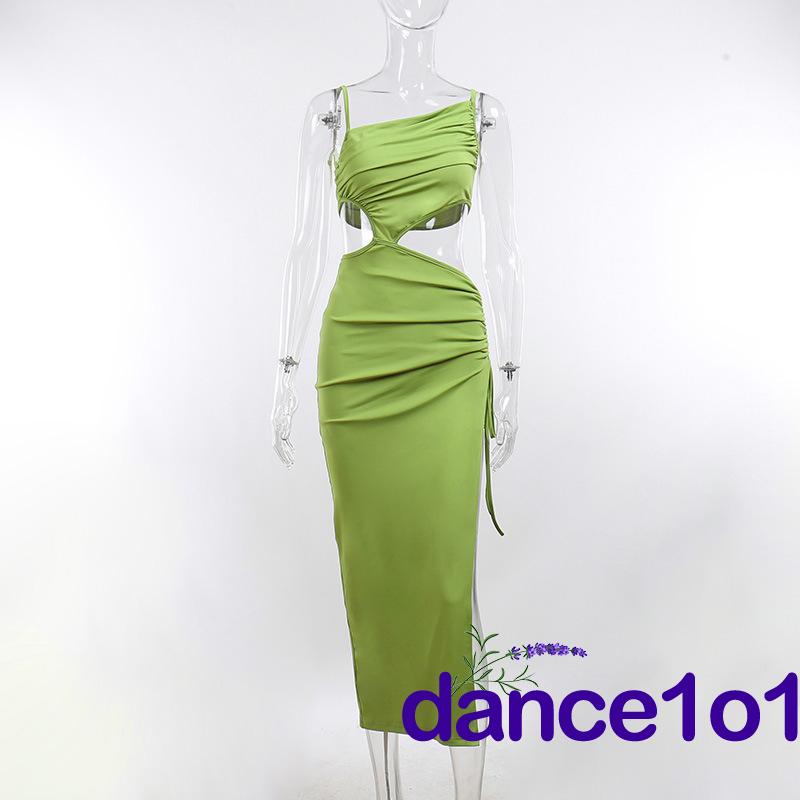 ✬Wb✲Đầm Dài Hai Dây Màu Sắc Trơn Thời Trang Mùa Hè Dành Cho Nữ