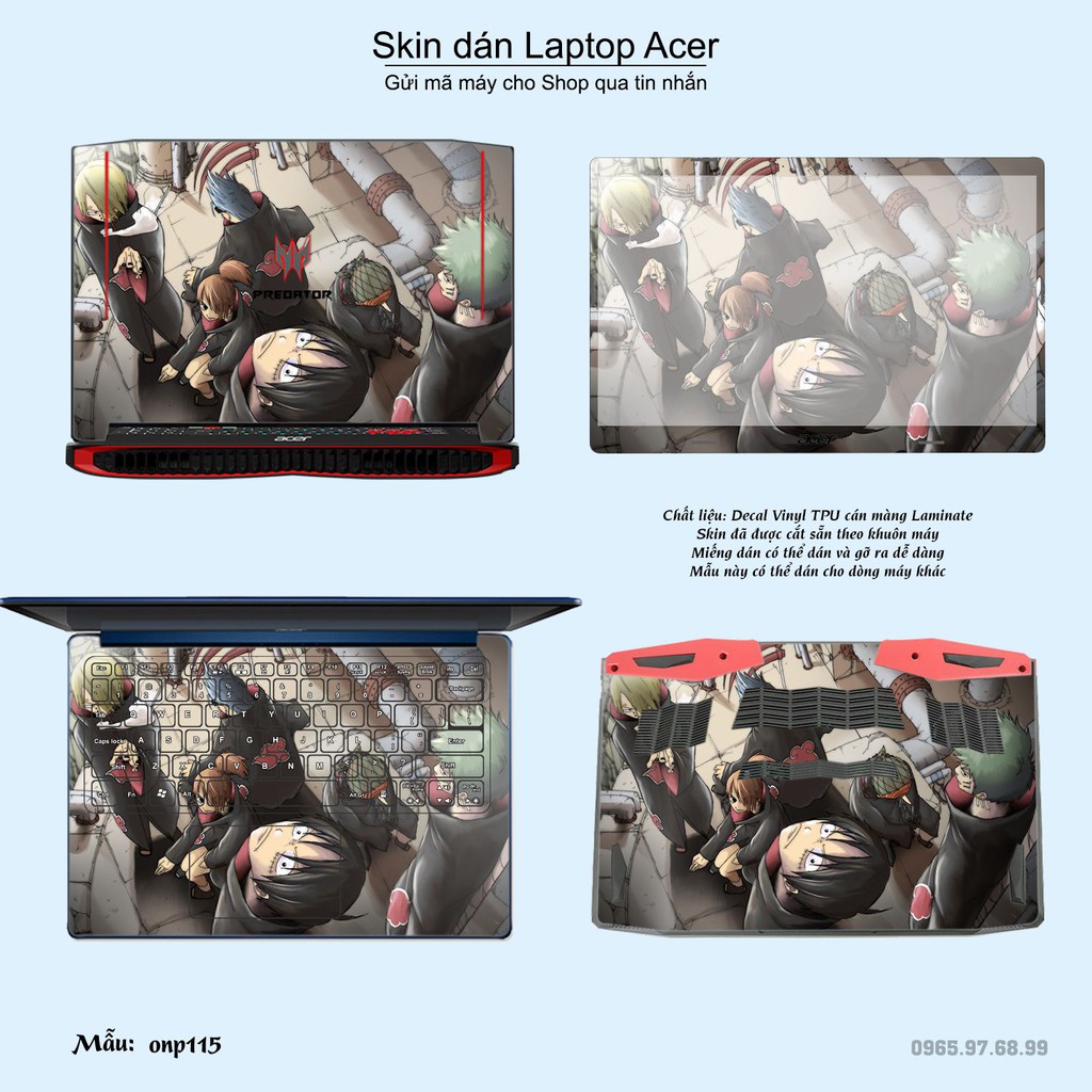 Skin dán Laptop Acer in hình One Piece _nhiều mẫu 12 (inbox mã máy cho Shop)