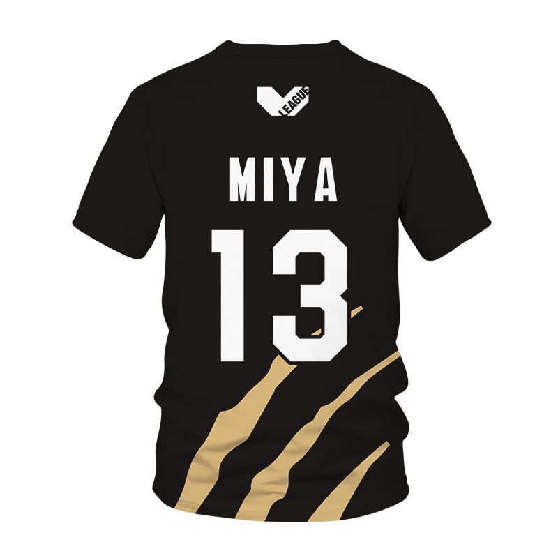Áo Thun Thể Thao Tay Ngắn Màu Đen In Hình Anime Haikyuu MSBY Jackals Jersey Karasuno Shoyo Sakusa HINATA BOKUTO S-5XL