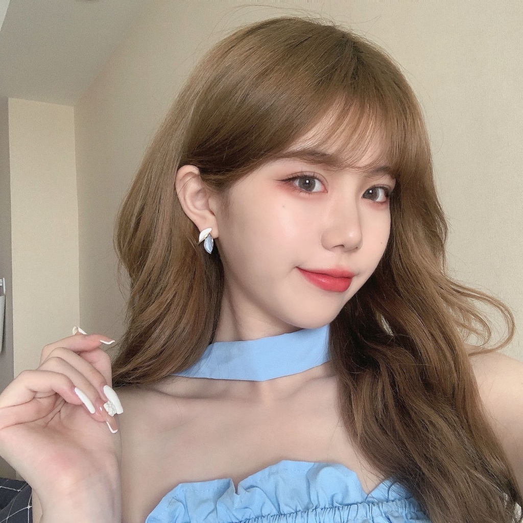 Khuyên tai kẹp không bấm lỗ chốt cố định K187 bằng hợp kim mạ vàng hình bông hoa dáng ngắn Leous Accessories