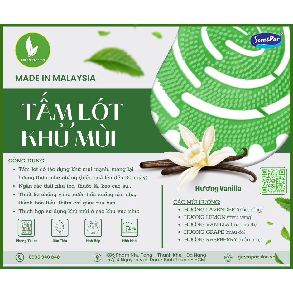 Tấm lót khử mùi đa năng ScentPur