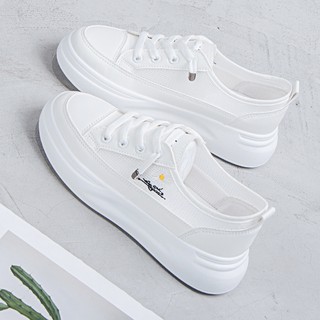 Giày nữ giày thể thao nữ giày sneakers đế bằng cổ thấp chất liệu cực thoáng khí Minina D09