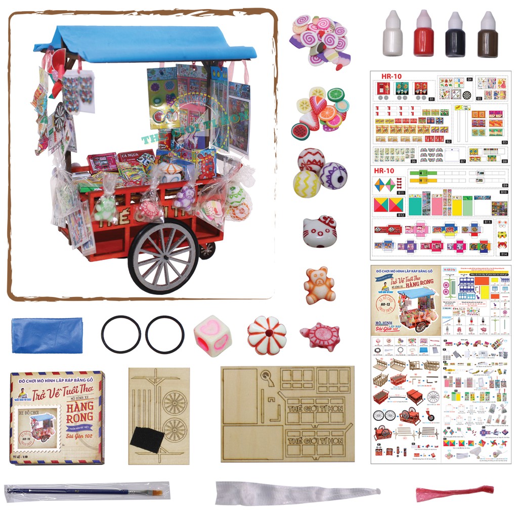 Mô Hình Sài Gòn Xưa Và Nay Thu Nhỏ - Xe Bán Đồ Chơi - HR10