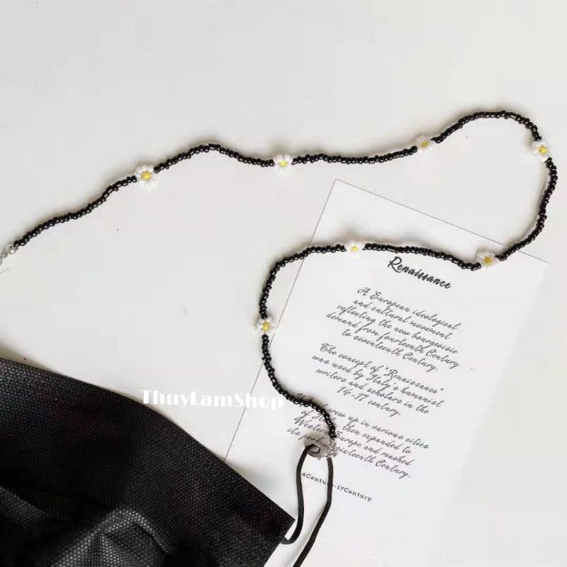 Dây đeo trang trí khẩu trang/mắt kính chống trượt rơi hình bông hoa tiện lơi thời trang