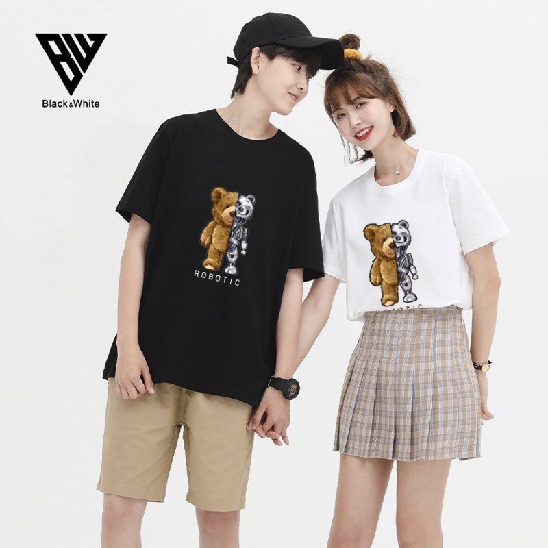 【FREE SHIP】Áo Thun Tay Lỡ nam nữ Unisex in Gấu Robo cotton co dãn 4 chiều - BW Fashion