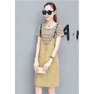 Set váy kẻ kiểu yếm