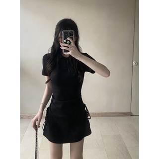 Đầm Polo Body ngắn tay dây rút xinh