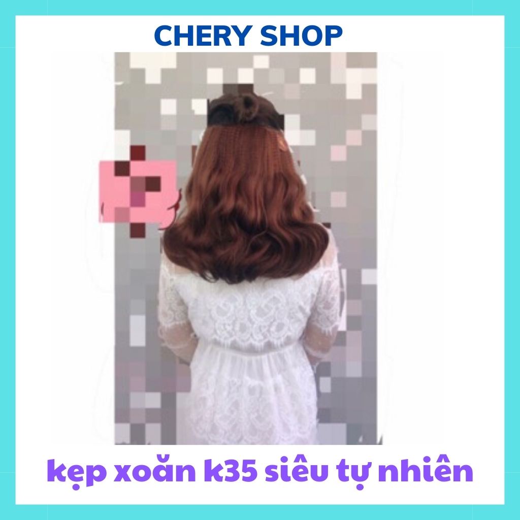 Tóc giả nữ kẹp  FREESHIP  tóc kẹp xoăn ngắn 35cm k35