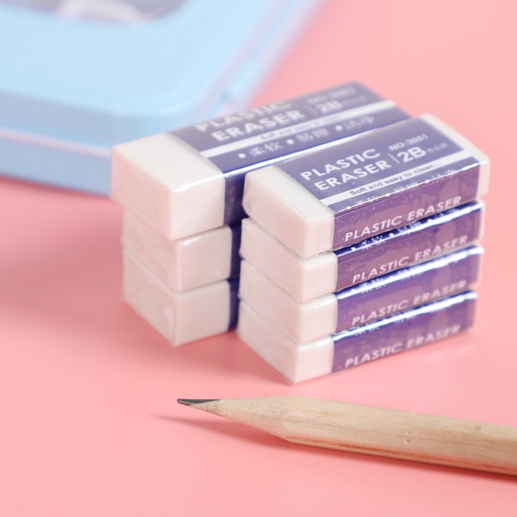Cục Tẩy Chì Gôm 2B Màu Trắng Cho Học Sinh