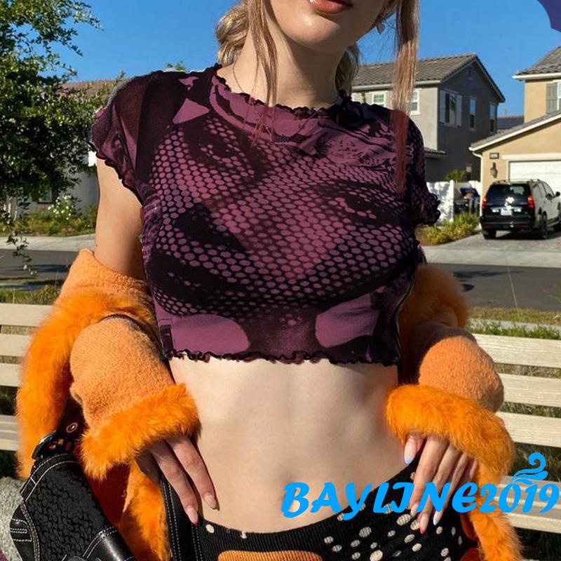 Áo thun tay ngắn in hình khuôn mặt quyến rũ dành cho nữ