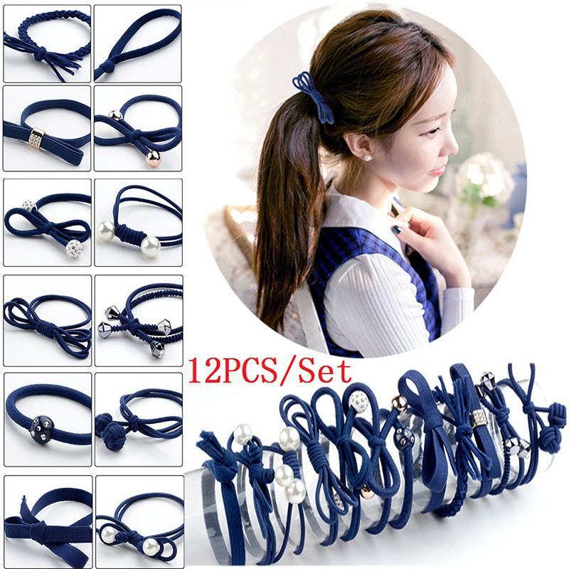 12 dây buộc tóc đuôi ngựa mềm