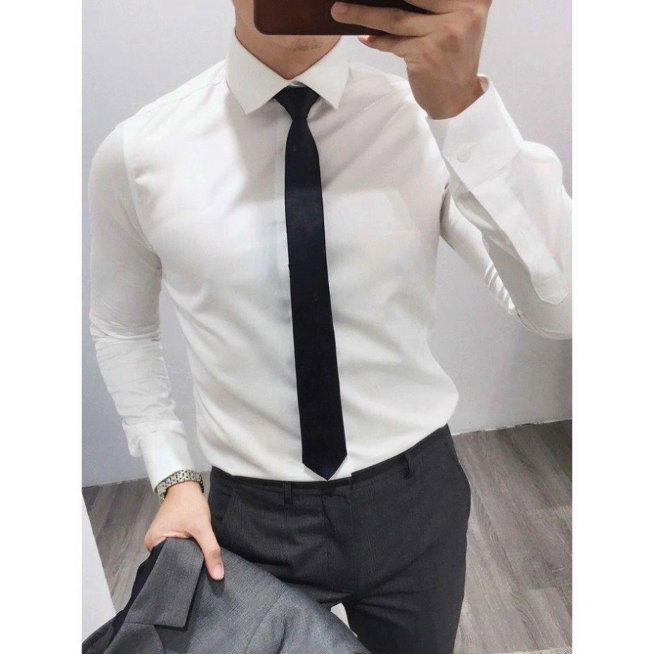 Áo Sơ Mi Trắng Cao Cấp VNXK, Vải Lụa Nến,Không Nhăn vip | BigBuy360 - bigbuy360.vn