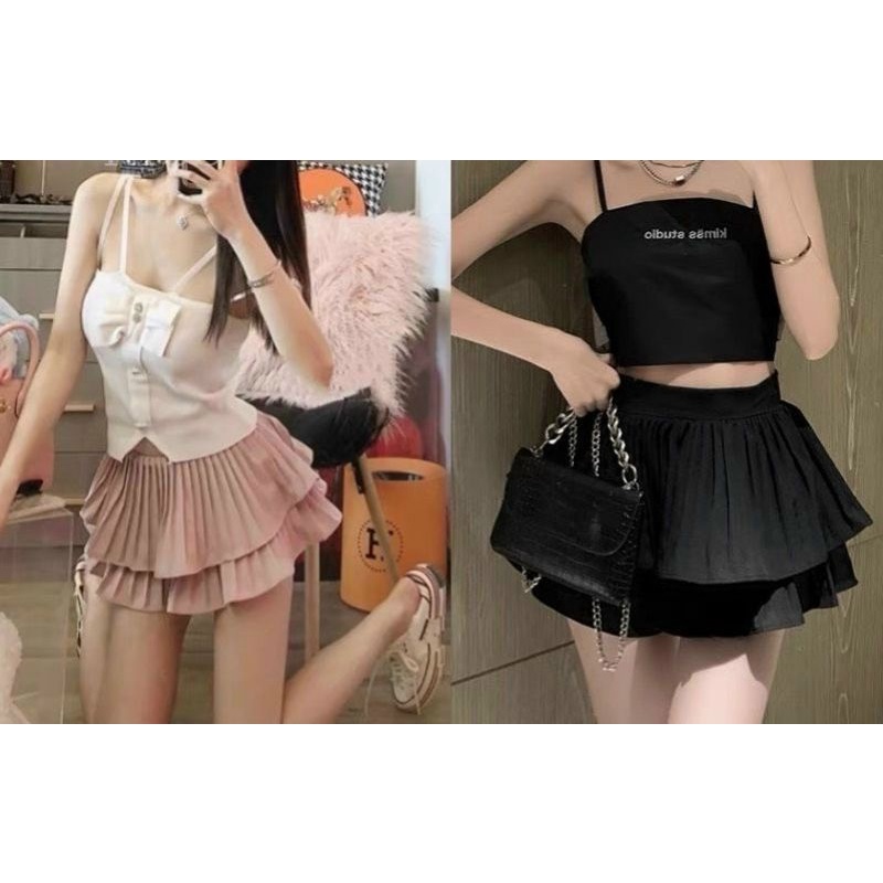 CHÂN VÁY 2 TẦNG DẬP LY BIGSIZE - NHIỀU MÀU