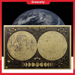 Tranh treo tường hình bản đồ mặt trăng phong cách vintage