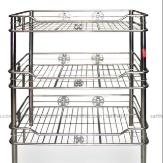Kệ bát inox dày, 3 tầng D 50, 60cm x R 30cm