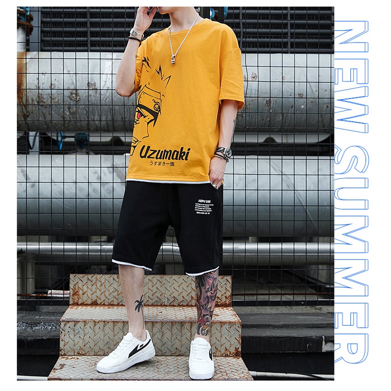 Bộ quần áo nam Familylove - Set quần áo nam Uzumaki chất liệu cotton 100% cao cấp trẻ trung năng động