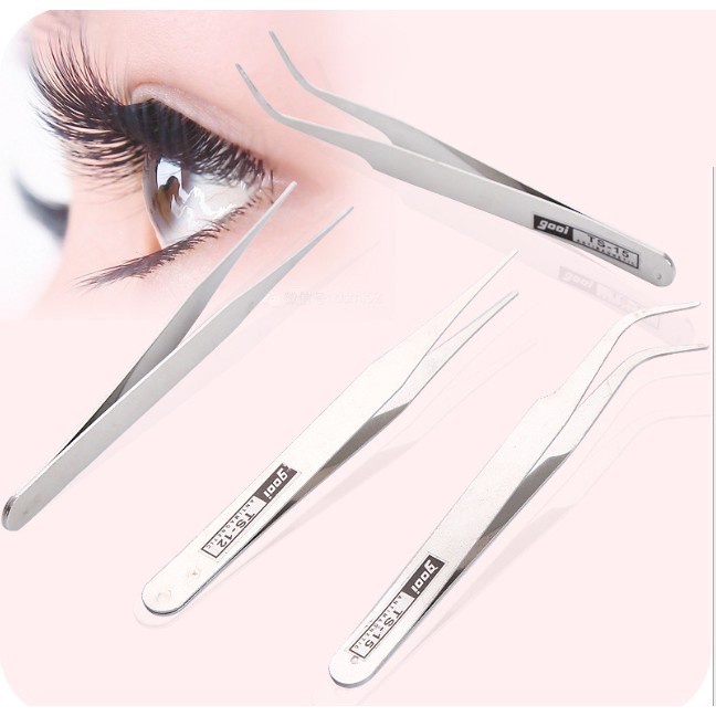 Nhíp đầu cong kẹp mi, gắp mụn, gắp tóc, gắp linh kiện điện tử cong tiện lợi