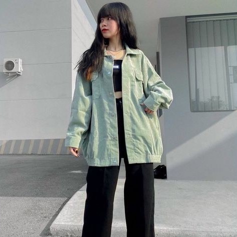 Áo khoác Sơ Mi Tay Phồng Mềm Mịn nam nữ chất Nhung Gân ✿ Unisex thời trang form rộng đẹp Mã AKN15 - 1992 clothing