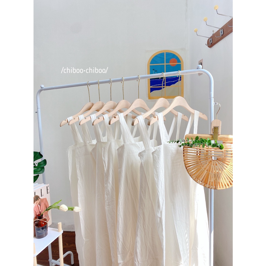 [CB-V10] Đầm Nữ 2 Dây Bản To, Váy Nữ Babydoll Trơn Dáng Dài, Babydoll Trắng Chất Đũi Basic 29August | BigBuy360 - bigbuy360.vn