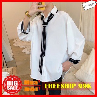 (RẺ VÔ ĐỊCH) Áo sơ mi oversize vãi nhung cách tân