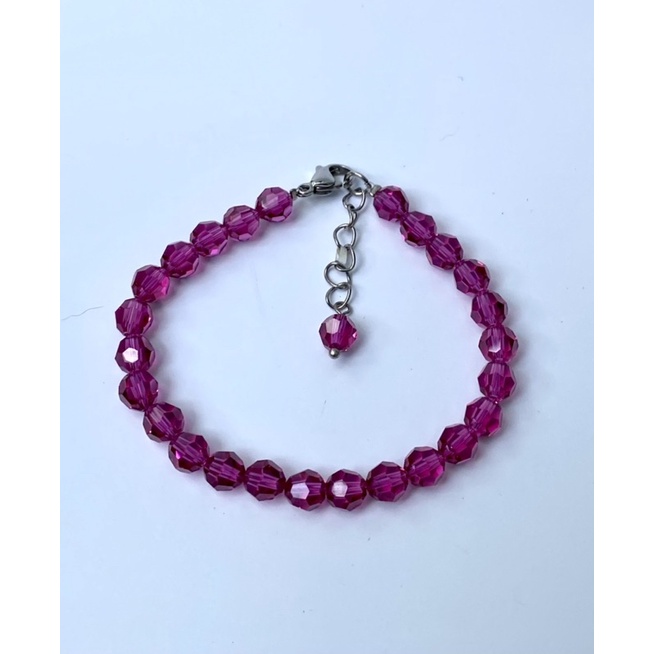 Lắc tay pha lê Swarovski hạt tròn 6ly