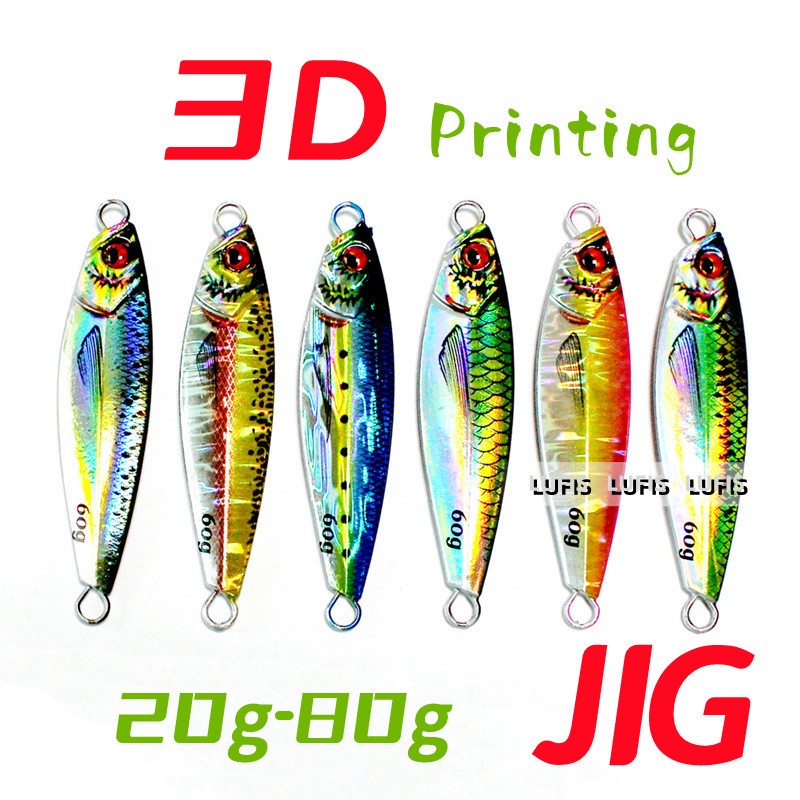 1 Mồi Câu Cá 3D Jig 20g / 30g / 40g / 60g / 80g
