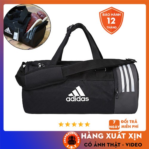 Túi thể thao nam nữ trống tập gym đá bóng du lịch đựng đồ tập quần áo có ngăn để giày chất vải chống nước 3-stripes !