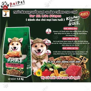 Thức Ăn Hạt Cho Chó Mọi Lứa Tuổi Vị Cá Hồi Salmon For Beauty Dog Kitchen Flavor 1.5kg