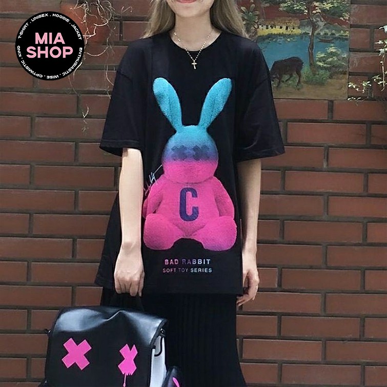 Áo thun tay lỡ MIA, Áo phông nữ form rộng dáng Unisex/Ulzzang mặc lẻ cặp nhóm hình BAD RABBIT