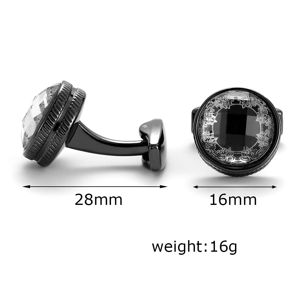 Khuy Măng Sét Màu Đen Bạc Sáng Tạo Cho Nam