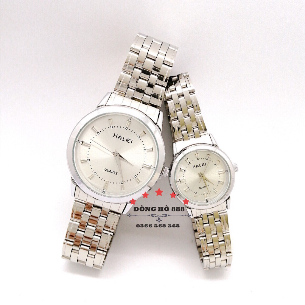 Đồng Hồ Cặp Nam Nữ Halei Máy Nhật Chính Hãng Chống Nước Tuyệt Đối Mặt Tròn Kim Loại Thép Không Gỉ Mạ Chống Bay Màu HL502 | BigBuy360 - bigbuy360.vn