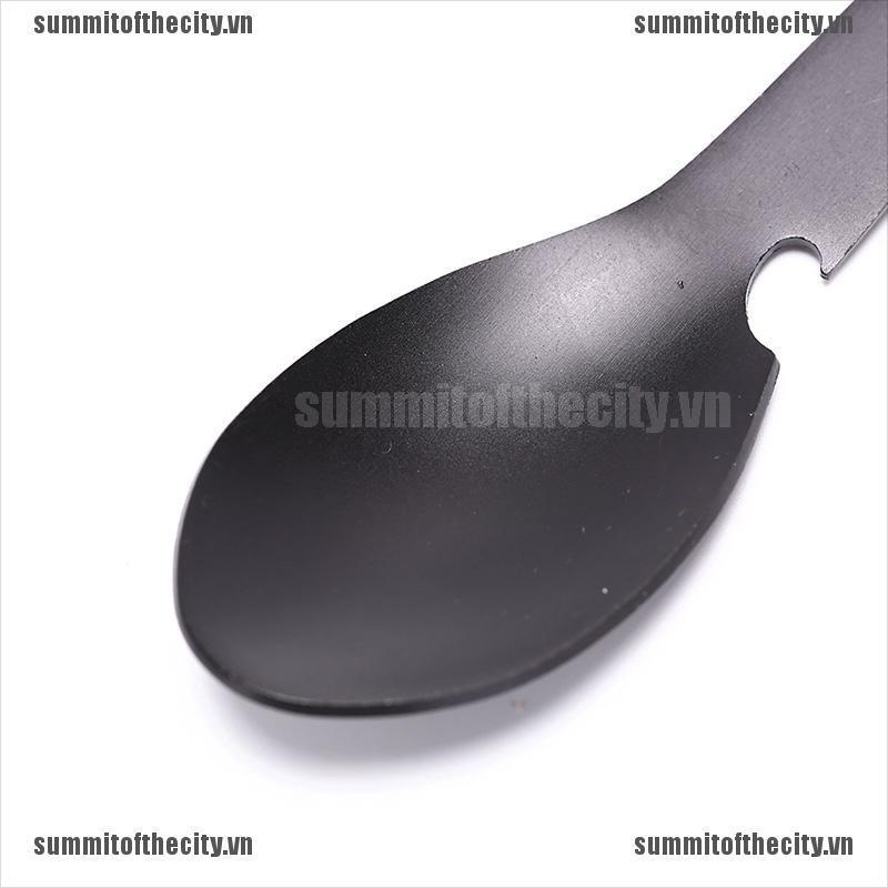 Muỗng Nĩa Kiêm Dụng Cụ Mở Nắp Chai Đa Năng Dùng Khi Đi Cắm Trại